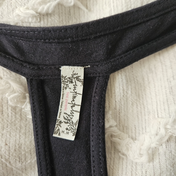 Free People- black tank with buttons- medium - Picture 2 of 5